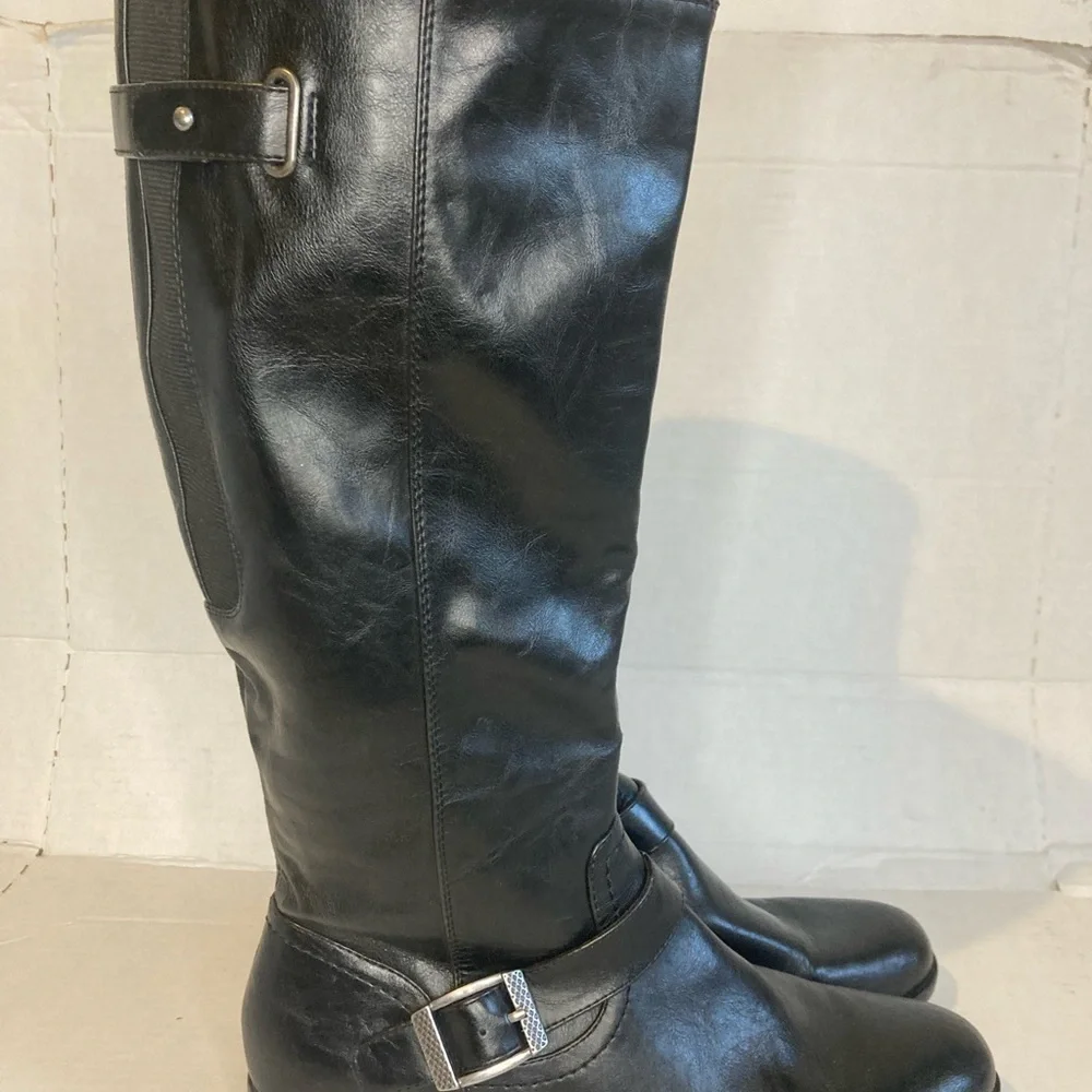 Kim Rogers Woman Black Leather Knee-High Jax Boots Size 10M